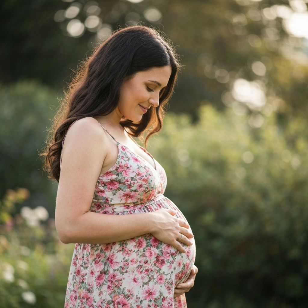Gestante acariciando a barriga
